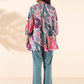 trueBrowns Green Cotton Ikat Flared Co-ord Set - Swadesiicart