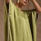 trueBrowns Light Green Modal Satin Kaftan Kurta Set | Swadesiicart