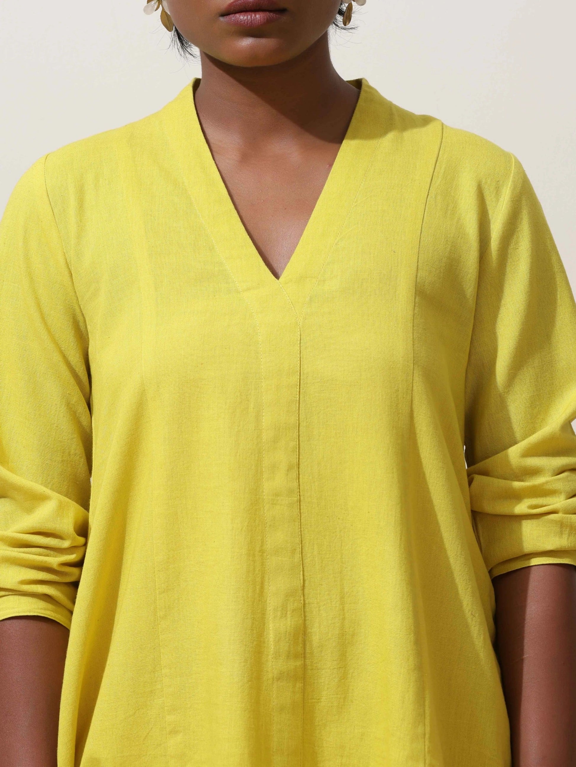 trueBrowns Lime Cotton Linen Co-Ord Set - Swadesiicart