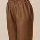 trueBrowns Linen Beige Textured Slit Kurta Pant Set | Swadesiicart
