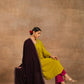 trueBrowns Wine Velvet Embroidered Shawl | Swadesiicart
