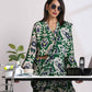 trueBrowns Green Muslin Ikat Shirt Blouse | Swadesiicart