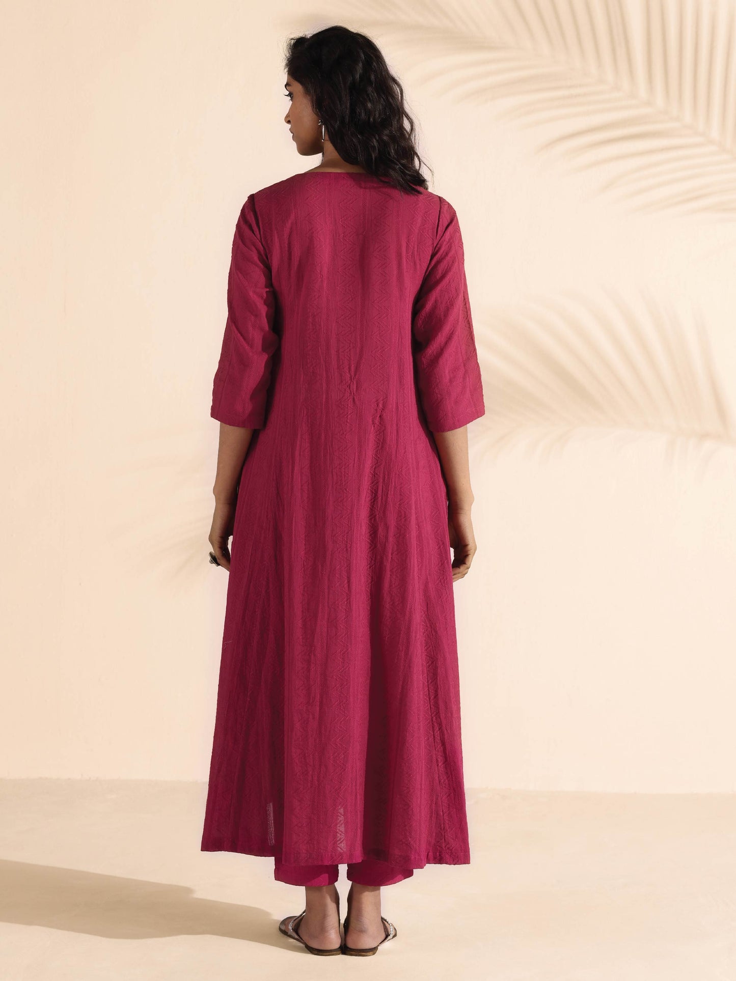 trueBrowns Carrot Cotton Dobby Kurta Pant Set | Swadesiicart