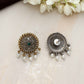trueBrowns Silver Gold Tone Floral Stud Earrings - Swadesiicart