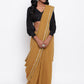 trueBrowns Black Gathered Sleeve Top | Swadesiicart
