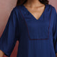 trueBrowns Blue Modal Kimono sleeve Kurta set | Swadesiicart