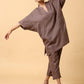 trueBrowns Cotton Linen Burnt Brown Boxy Fit Co-Ord Set - Swadesiicart