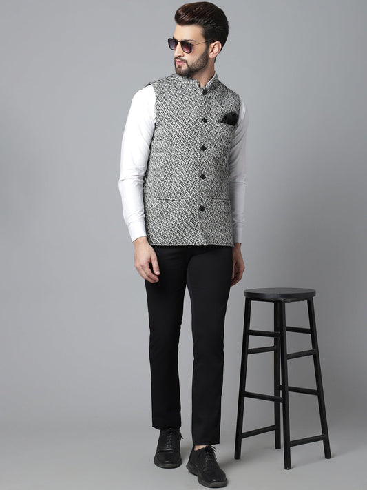 Even Apparels Men's Grey Pure Wool Nehru Jacket | Swadesiicart