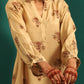 trueBrowns Beige Floral Bunch Muslin Silk Printed Relaxed Co-ord Set - Swadesiicart