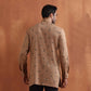 trueBrowns Men's Brown Printed Short Kurta | Swadesiicart