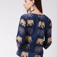 InWeave Elephant Print Blue Top - Swadesiicart