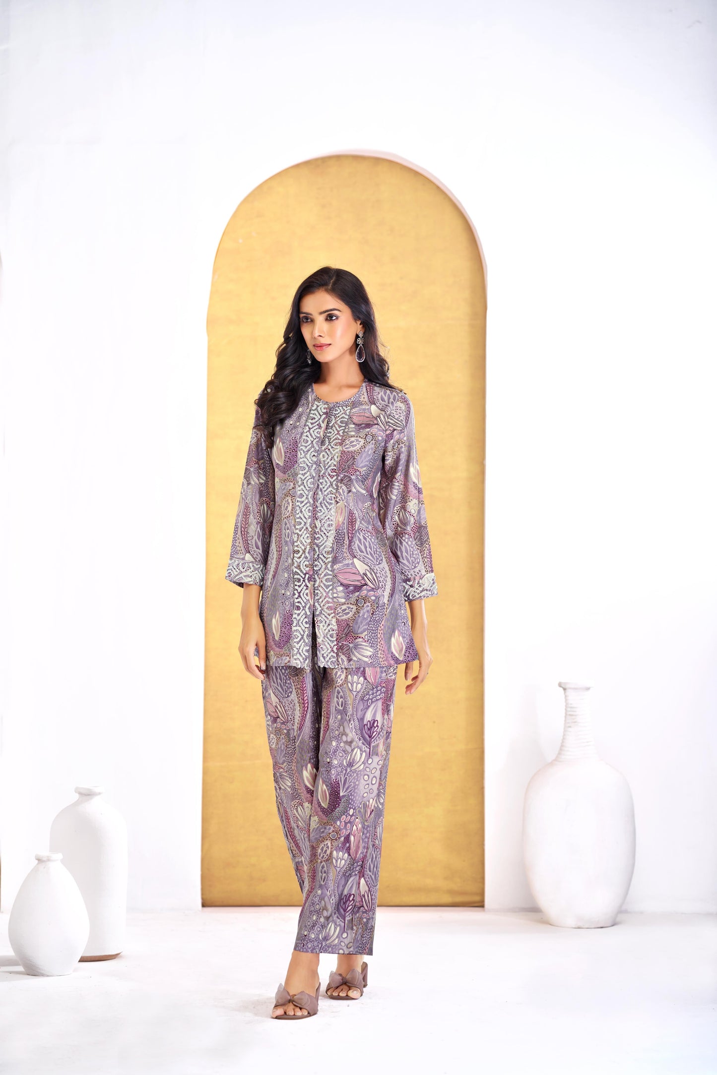 BulBul Saumya Muave Co-Ord Set - Swadesiicart