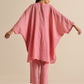 trueBrowns Light Pink Dobby Oversized Co-Ord Set - Swadesiicart