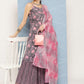 InWeave Women's Mauve Abstract Strappy Set With Dupatta - Swadesiicart