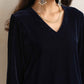 trueBrowns Blue Velvet Kurta Co-ord Set - Swadesiicart