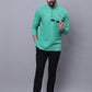 Even Apparels Green Pure Cotton Short Kurta With Band Collar | Swadesiicart