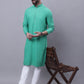 Even Apparels Green Kurta With Band Collar | Swadesiicart