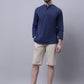 Even Apparels Blue Pure Cotton Short Kurta With Band Collar | Swadesiicart