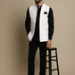 Even Apparels Men's White Mandarin Collar Waistcoat | Swadesiicart