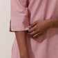 trueBrowns Pink Cotton Linen Kurta Co-Ord Set - Swadesiicart
