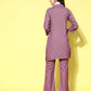 InWeave Women's Mauve Coord Set With White Butterfly Scarf - Swadesiicart