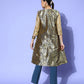 InWeave Women's Navy Brocade Jacket - Swadesiicart