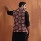 trueBrowns Men's Rust Printed Nehru Jacket | Swadesiicart