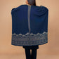 trueBrowns Blue Woollen Kaftan Cape | Swadesiicart