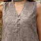 trueBrowns Grey Cotton Embroidered S/L Kurta Set | Swadesiicart