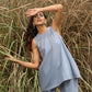 trueBrowns Blue Cotton Sleeveless Co-ord Set - Swadesiicart