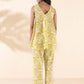 trueBrowns Lime Cotton Ikat Sleeveless Co-ord Set - Swadesiicart