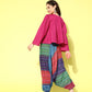 InWeave Women's Magenta Top With Multi Clr Harem Set - Swadesiicart