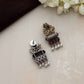 trueBrowns Silver Gold Tone Stud Earrings | Swadesiicart