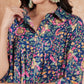 InWeave Women's Blue Green Pink Floral Print Flared Kurta Pant Set - Swadesiicart