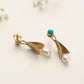 trueBrowns Brass Pearl Drop Earrings - Swadesiicart