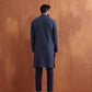 trueBrowns Men's Blue Cotton Dobby Kurta | Swadesiicart