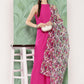 InWeave Women's Magenta Pleated Halter Kurta Palazzo Set W White Pink Or Dupatta - Swadesiicart