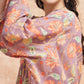 InWeave Women's Dove Grey Floral Digital Print Kaftan Boho Top - Swadesiicart
