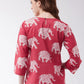 InWeave Red Elephant Top - Swadesiicart