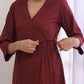 trueBrowns Ruby Wine Dobby Angrakha Pant Set | Swadesiicart