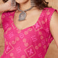 InWeave Women's Fuchsia S Print Sweetheart Neckline Kurta Palazzo Set - Swadesiicart