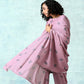 trueBrowns Light Mauve Printed Velvet Shawl | Swadesiicart