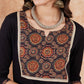 InWeave Women's Black Printed Neck Patch Work Straight Kurta - Swadesiicart
