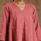 trueBrowns Blush Gold Cotton High-Low Co-Ord Set - Swadesiicart