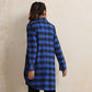 trueBrowns Blue Check Pleated Winter Top | Swadesiicart