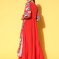 Ahalyaa Floral Printed Tie-Ups Maxi Ethnic Dress | Swadesiicart