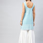 InWeave Women's Sky Blue Sweetheart Neckline Kurta - Swadesiicart
