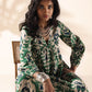 trueBrowns Green Cotton Ikat Flared Dress | Swadesiicart
