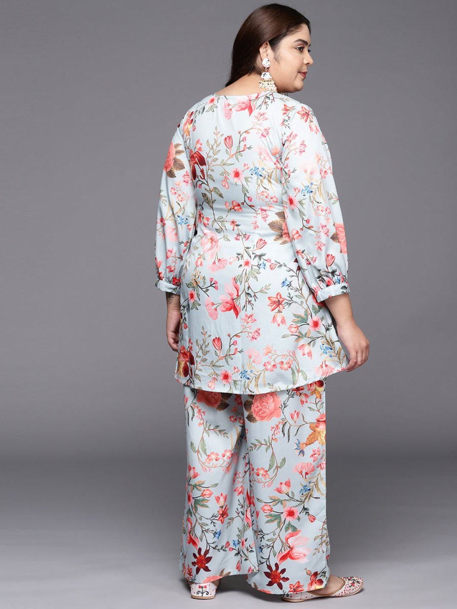 Ahalyaa Women Plus Size Printed Tunic with Palazzos | Swadesiicart