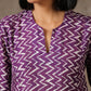 trueBrowns Purple White Lehariya Printed Silk Co-Ord Set - Swadesiicart